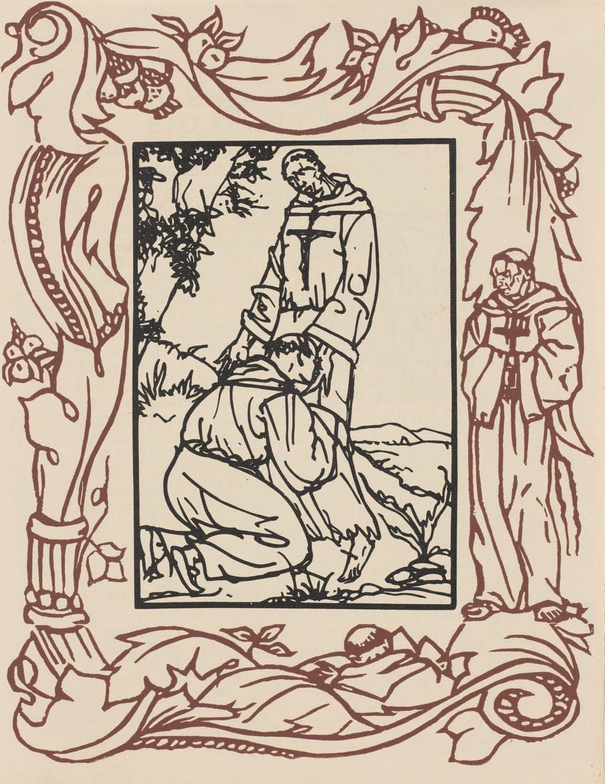 Woodcut - mile Bernard - Composition (Morane - No. 100) - Les Petites Fleurs de St. Franoise: Woodcut - mile Bernard - Composition (Morane - No. 100) - Les Petites Fleurs de St. Franoise This listing features Woodcut - mile Bernard - Composition (Morane - No. 100) - Les Petites Fleurs de St. F