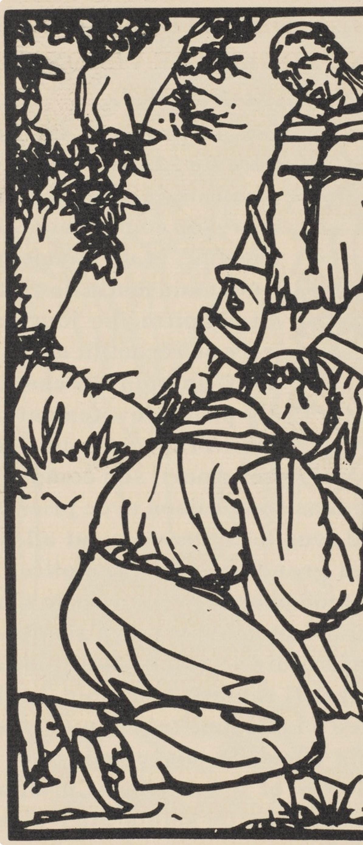 Woodcut - mile Bernard - Composition (Morane - No. 100) - Les Petites Fleurs de St. Franoise - 3