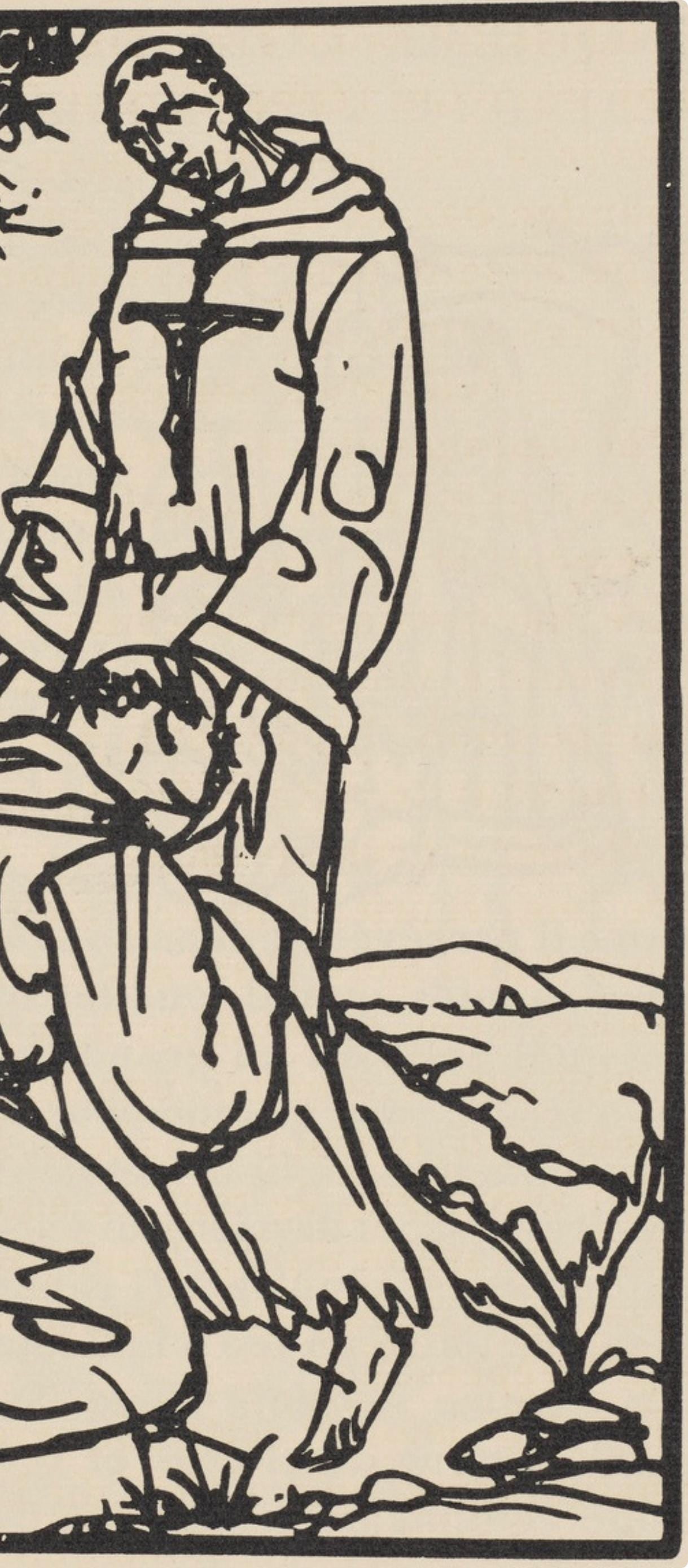 Woodcut - mile Bernard - Composition (Morane - No. 100) - Les Petites Fleurs de St. Franoise - 4