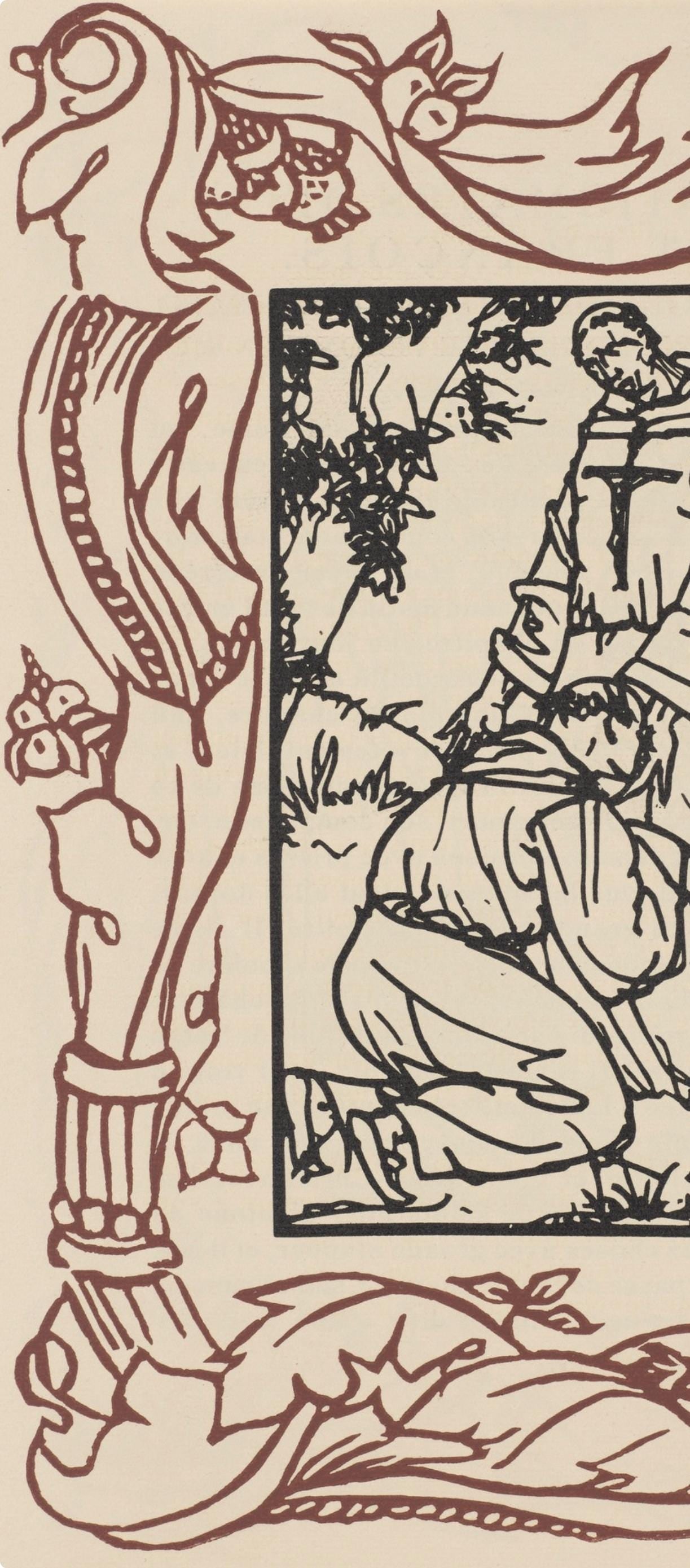 Woodcut - mile Bernard - Composition (Morane - No. 100) - Les Petites Fleurs de St. Franoise - 5