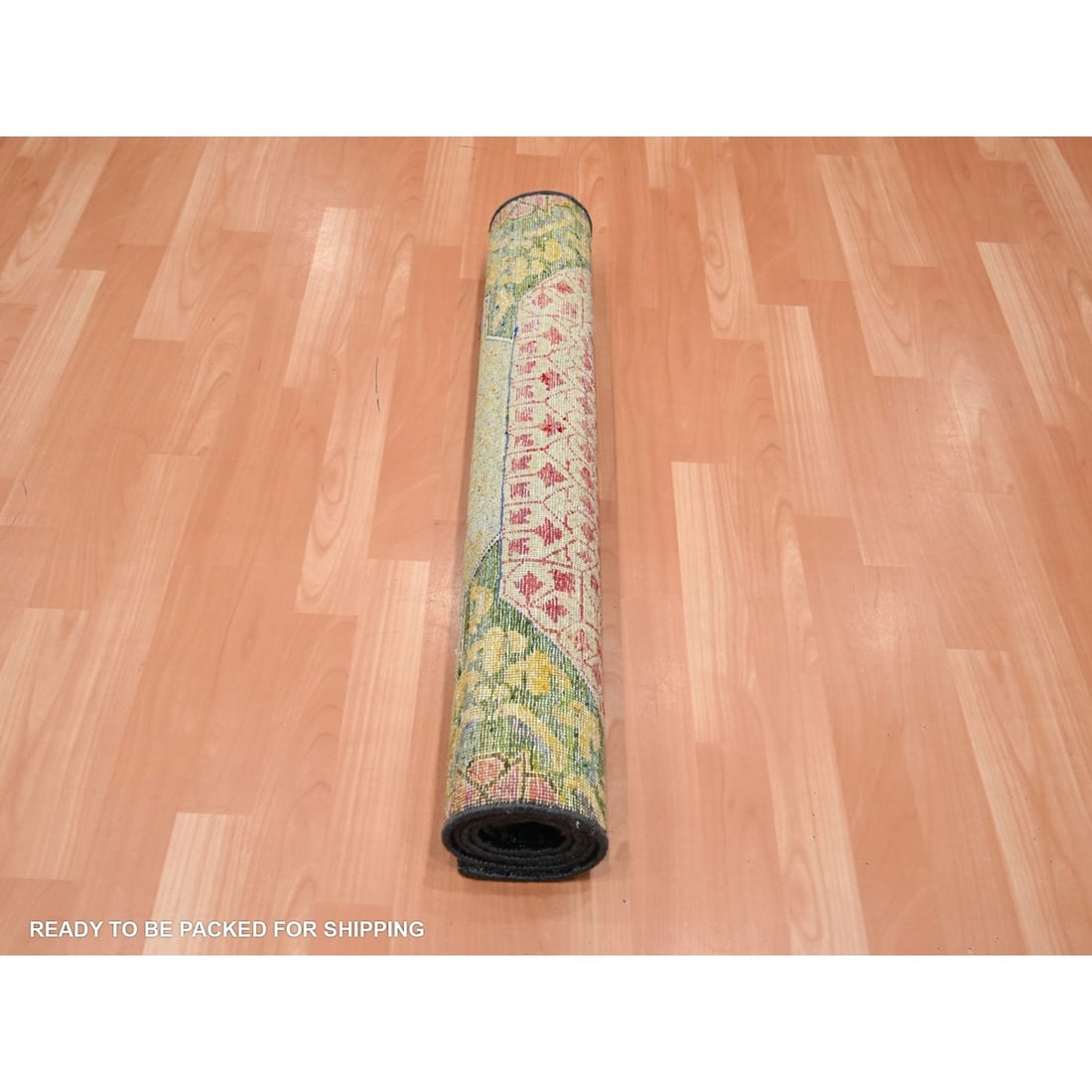 Rug 3'x5'1" Colorful Mamluk Design Silk with Textured Wool Hand Knotted - 5