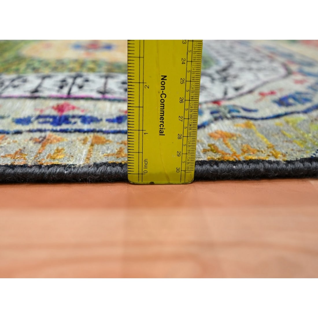 Rug 3'x5'1" Colorful Mamluk Design Silk with Textured Wool Hand Knotted - 6