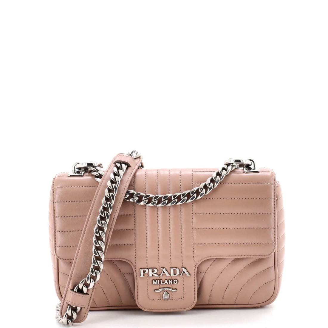 Medium Prada Chain Flap Shoulder Bag Diagramme Quilted Leather: Medium Prada Chain Flap Shoulder Bag Diagramme Quilted Leather This listing features Medium Prada Chain Flap Shoulder Bag Diagramme Quilted Leather. Item specifics are provided below. Item Specifics: