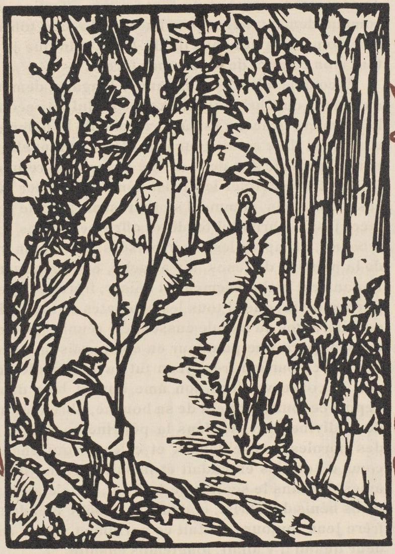 Woodcut - mile Bernard - Composition (Morane - No. 100) - Les Petites Fleurs de St. Franoise - 2