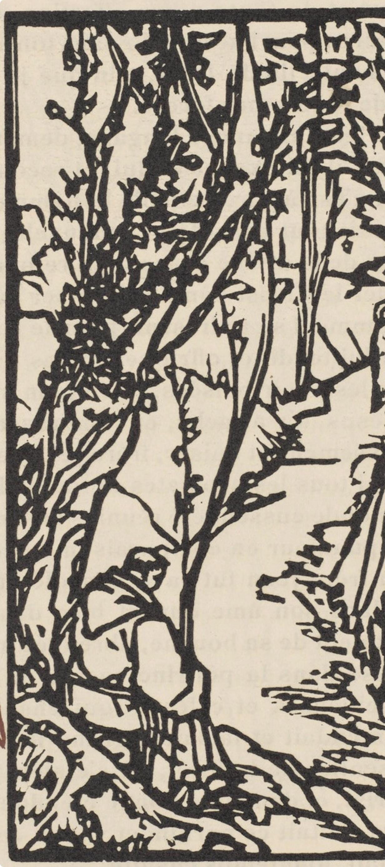 Woodcut - mile Bernard - Composition (Morane - No. 100) - Les Petites Fleurs de St. Franoise - 3