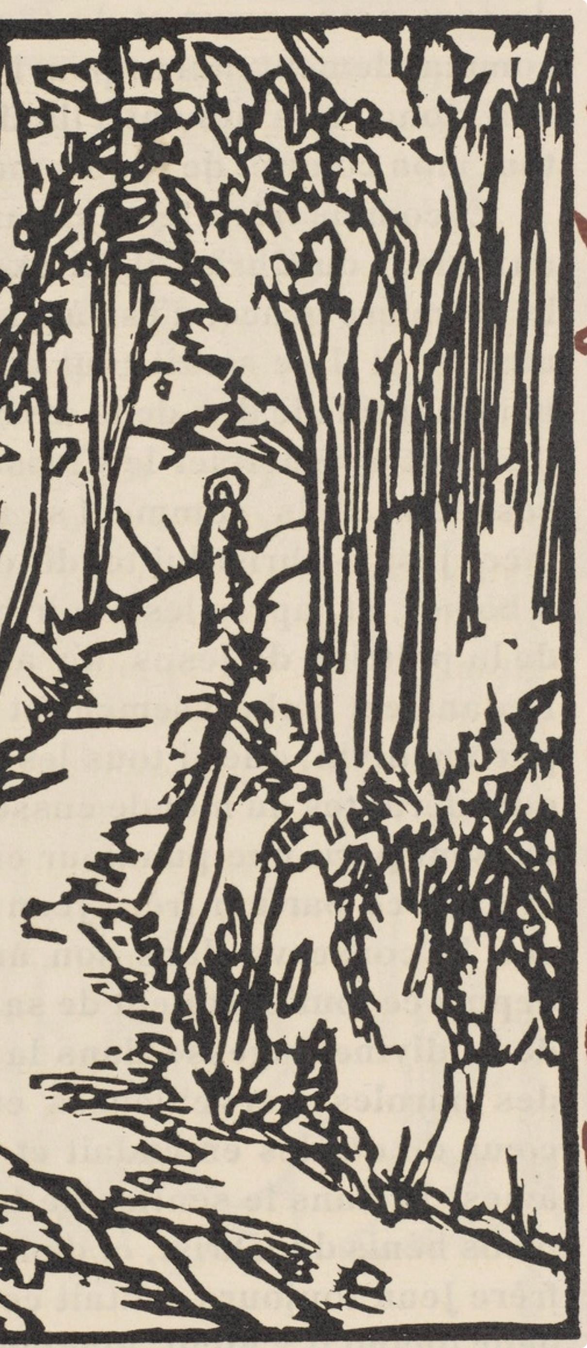 Woodcut - mile Bernard - Composition (Morane - No. 100) - Les Petites Fleurs de St. Franoise - 4