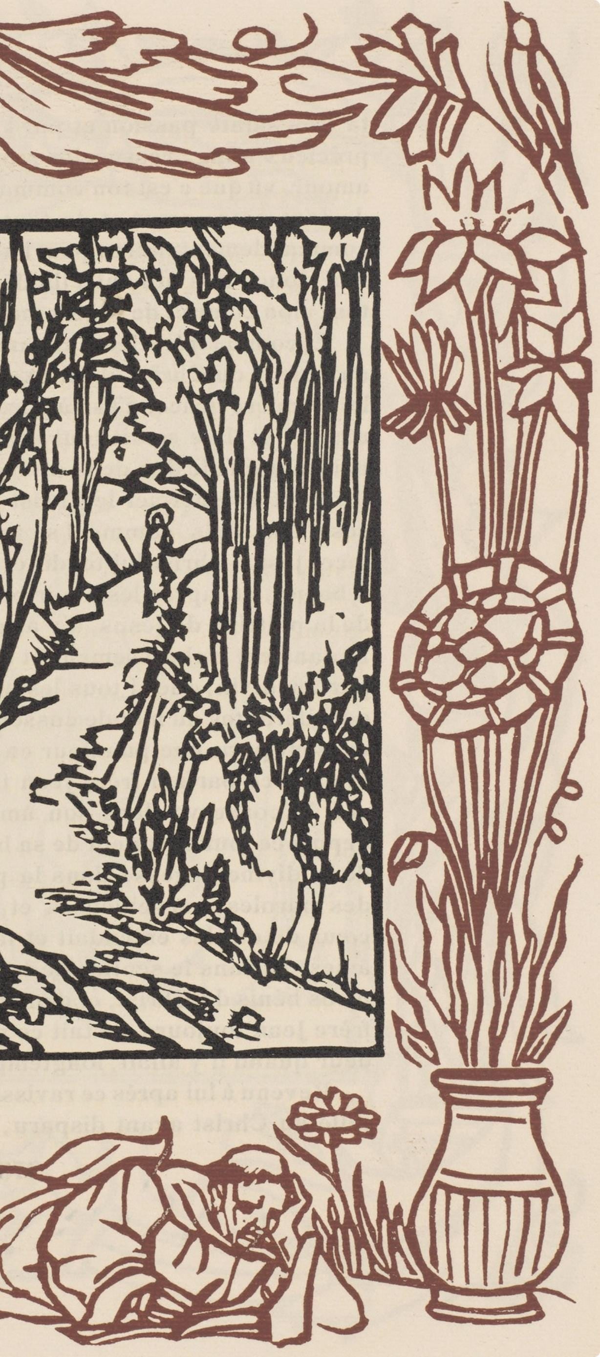 Woodcut - mile Bernard - Composition (Morane - No. 100) - Les Petites Fleurs de St. Franoise - 6