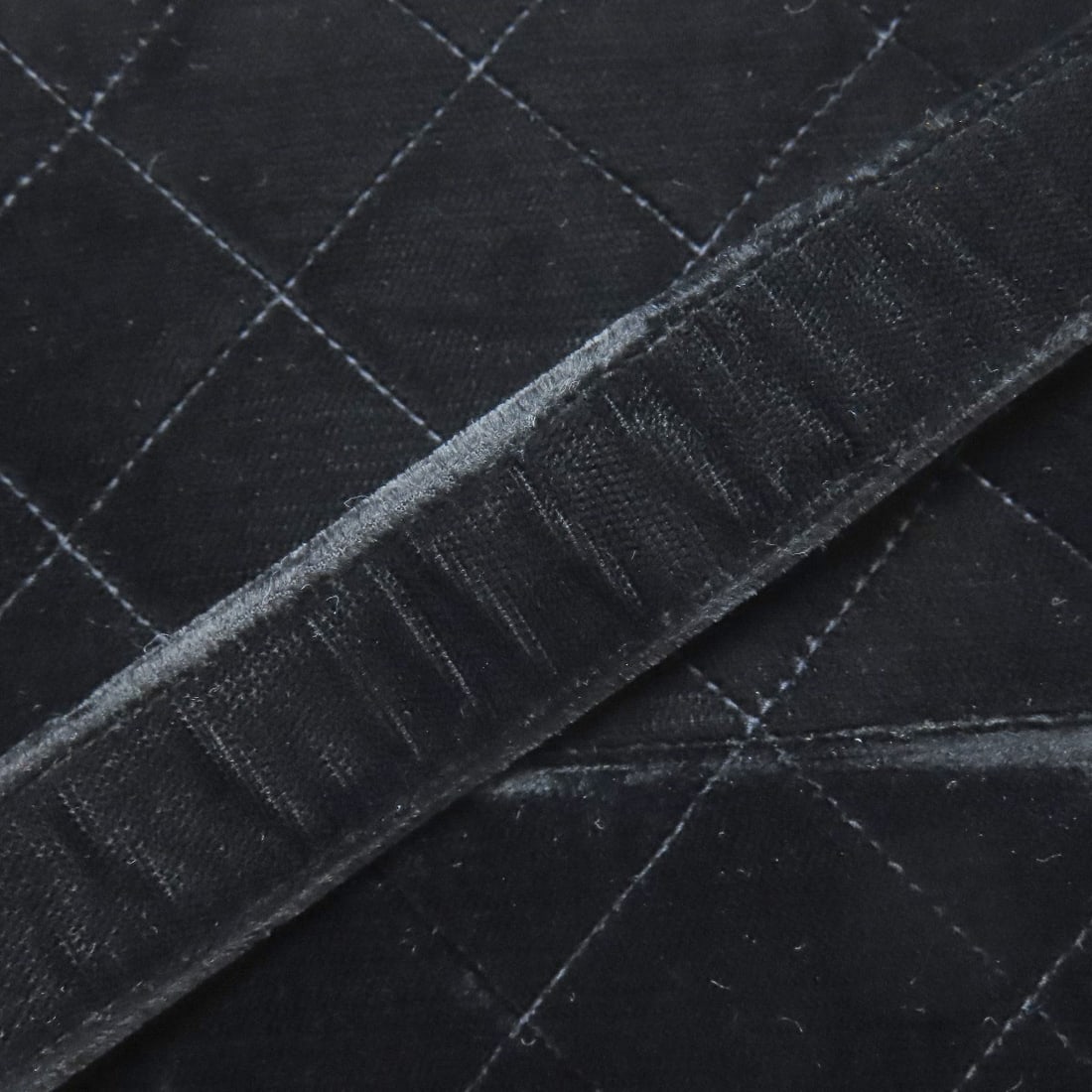 Velor CHANEL COCO Mark GoldHardware Shoulder Bag - 16