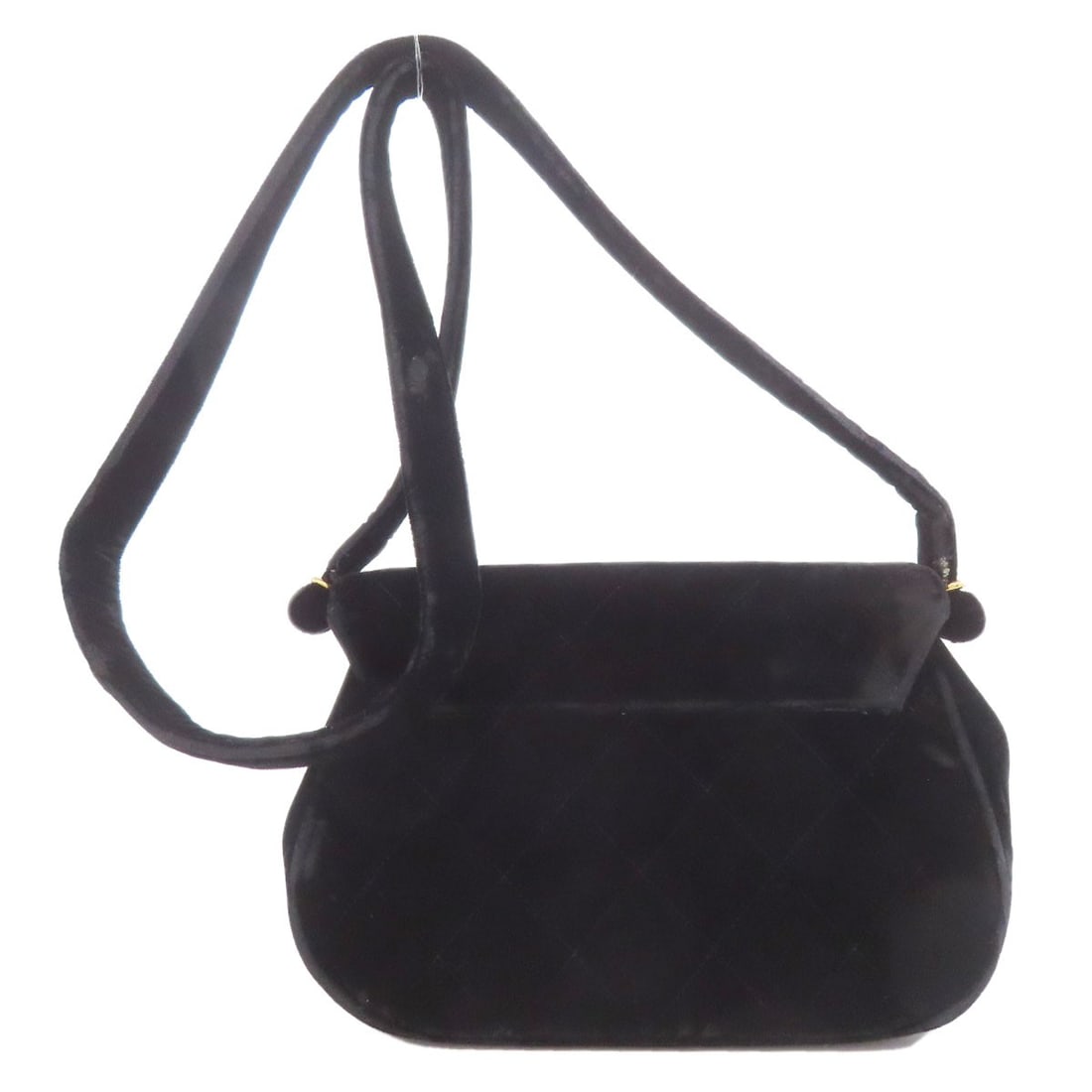 Velor CHANEL COCO Mark GoldHardware Shoulder Bag - 2