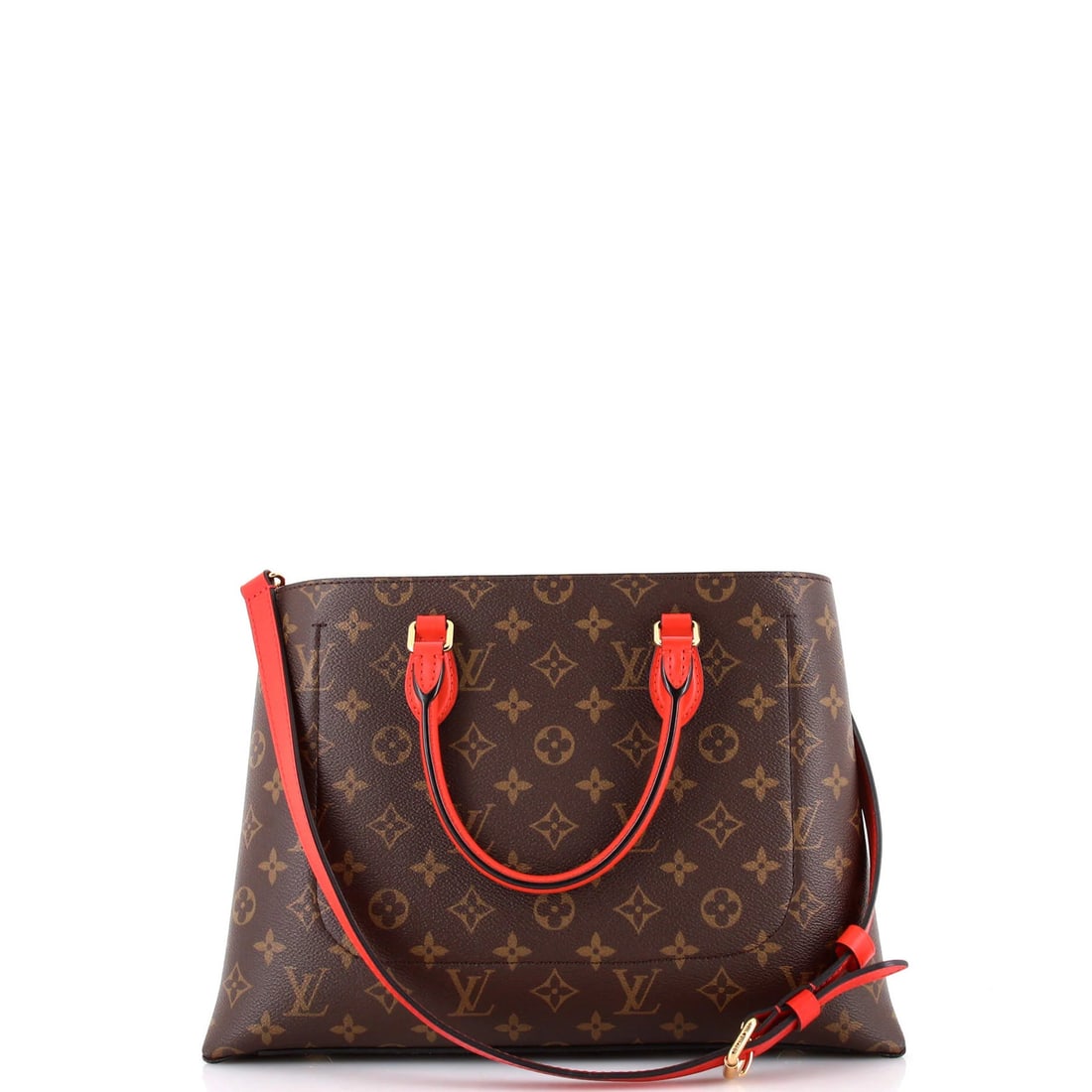 Leather Louis Vuitton Flower Tote Monogram Canvas with - 3