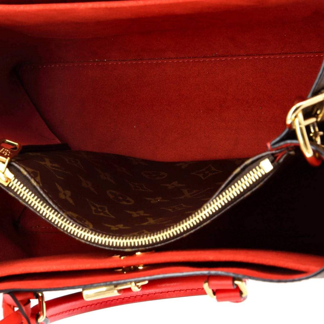 Leather Louis Vuitton Flower Tote Monogram Canvas with - 5