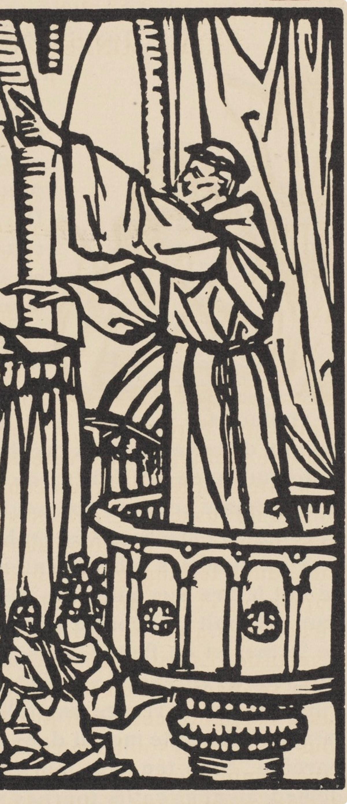 Woodcut - mile Bernard - Composition (Morane - No. 100) - Les Petites Fleurs de St. Franoise - 4