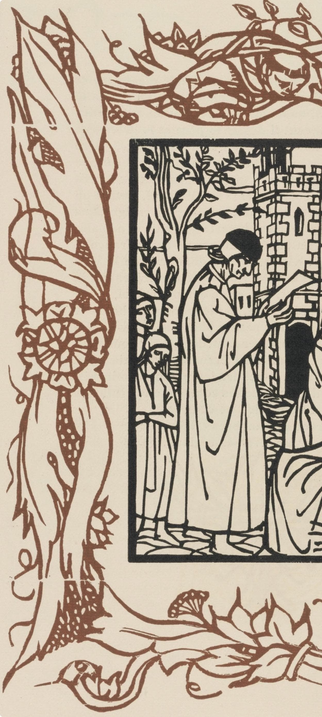 Woodcut - mile Bernard - Composition (Morane - No. 100) - Les Petites Fleurs de St. Franoise - 5