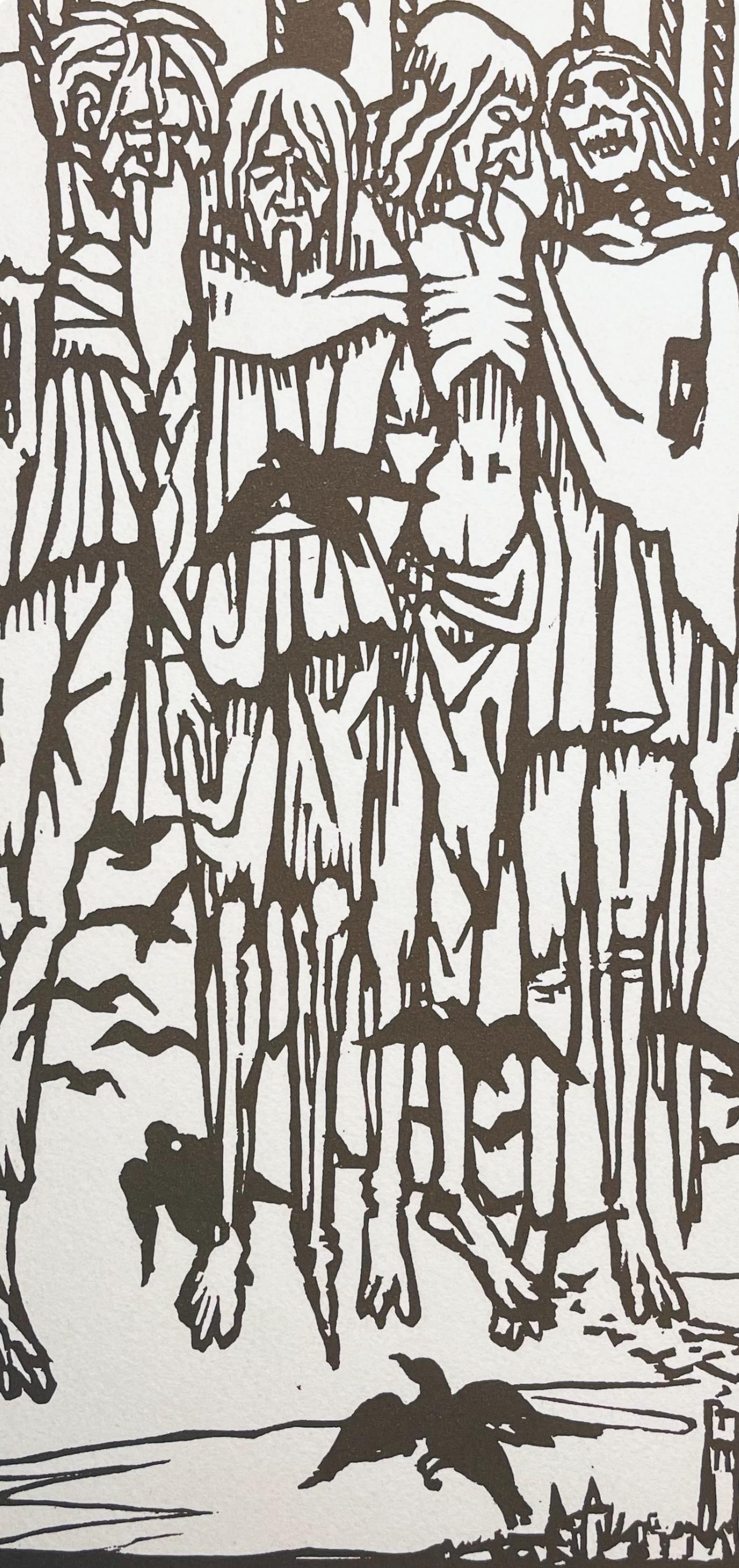 Woodcut - mile Bernard - Composition - loge de mile Bernard - 2