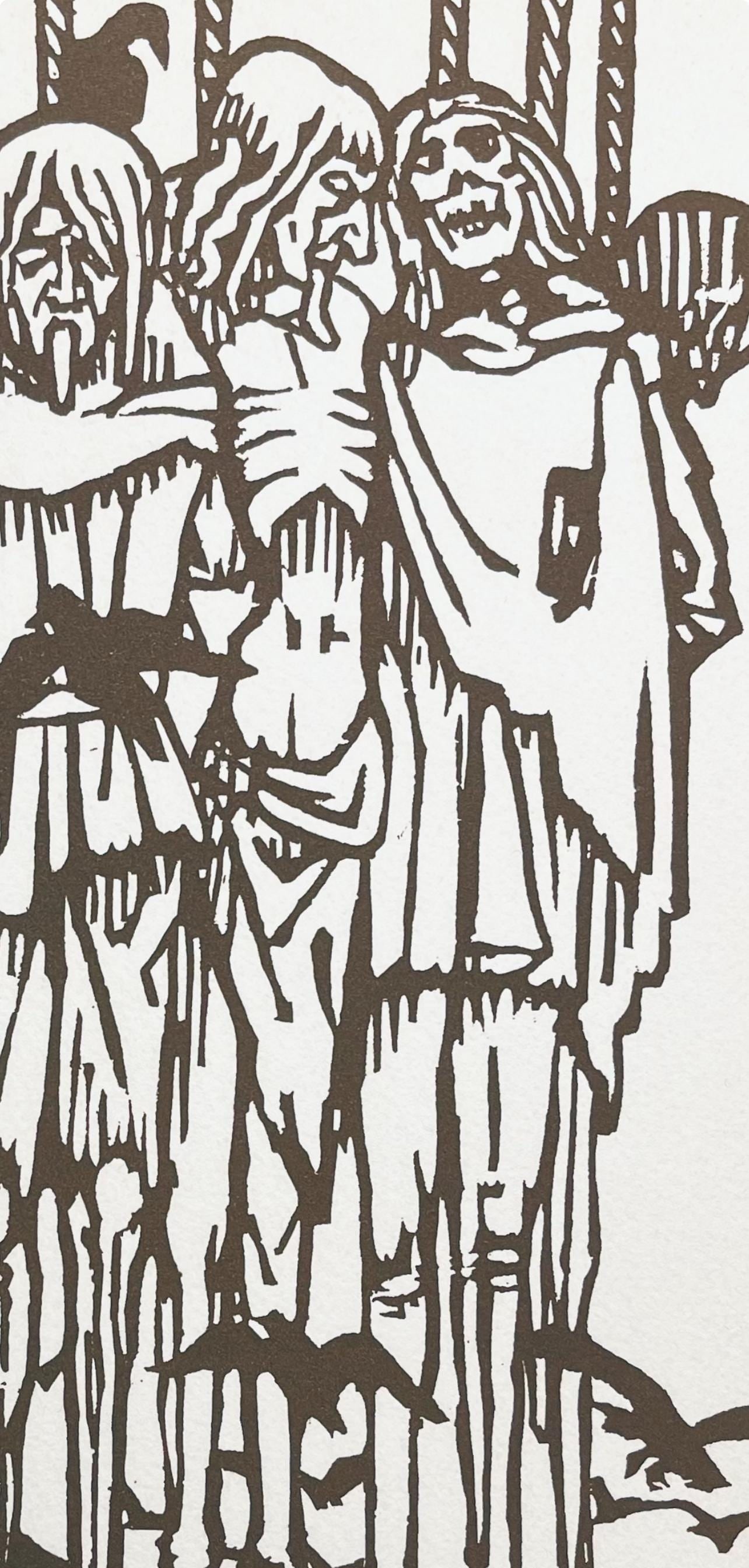 Woodcut - mile Bernard - Composition - loge de mile Bernard - 3