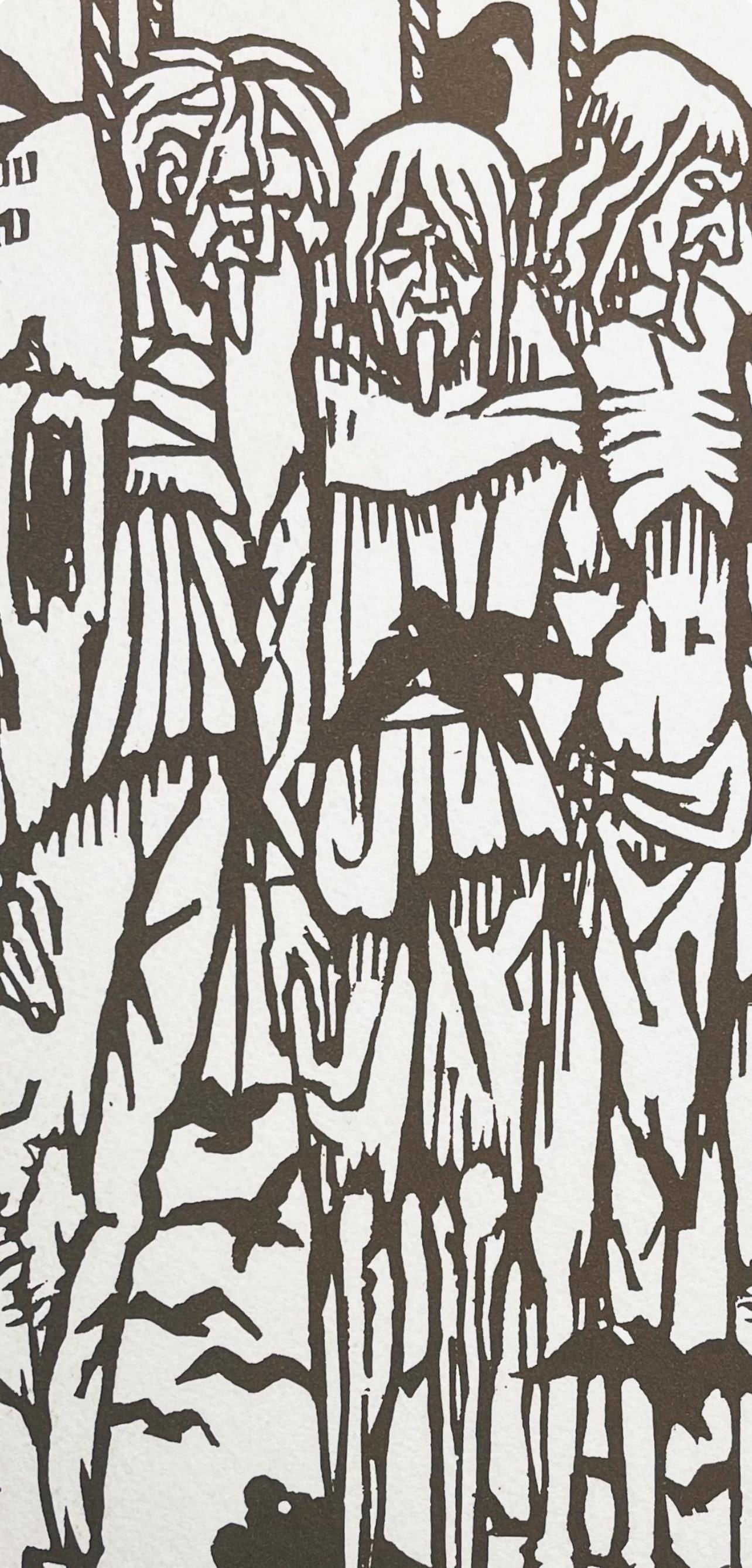 Woodcut - mile Bernard - Composition - loge de mile Bernard - 4