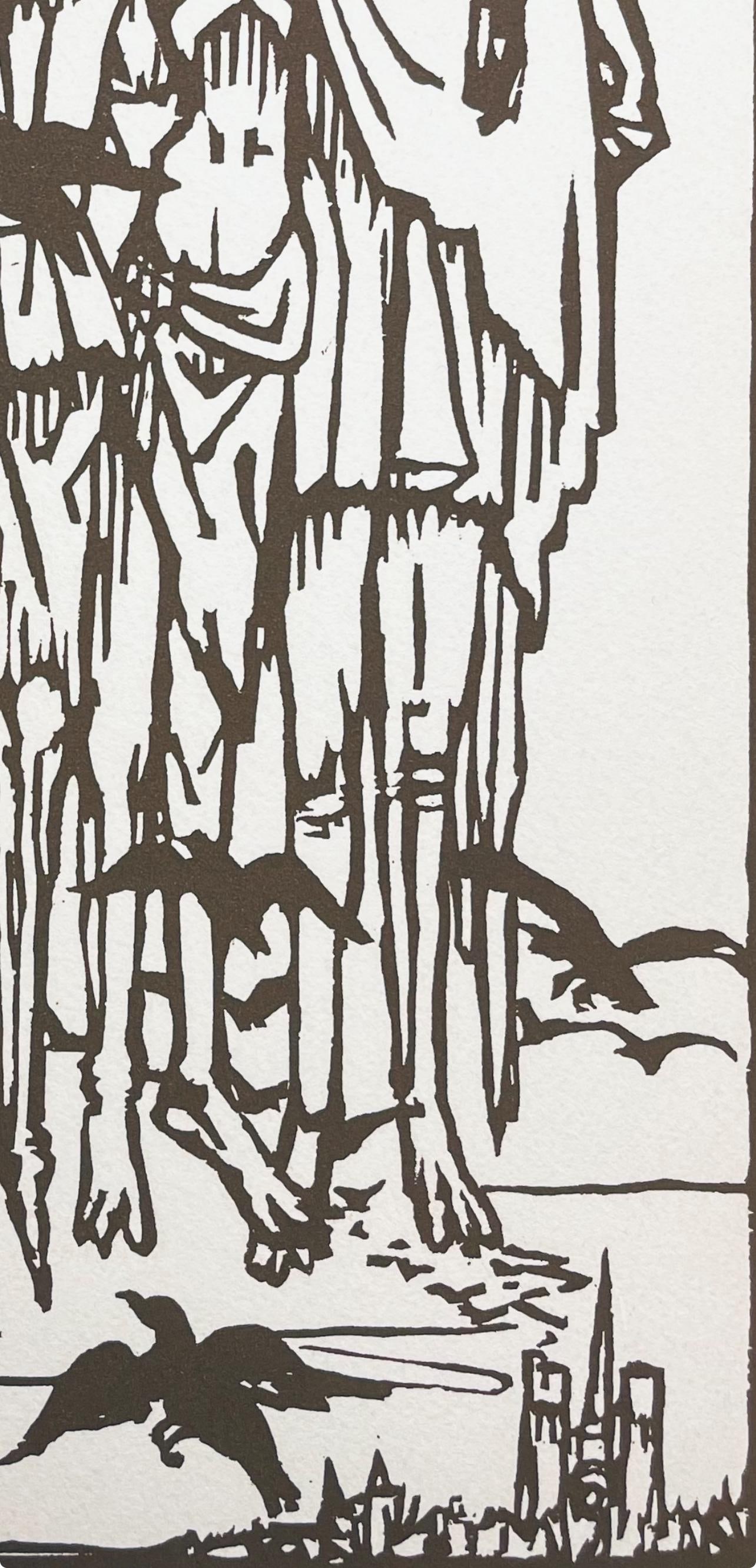 Woodcut - mile Bernard - Composition - loge de mile Bernard - 5