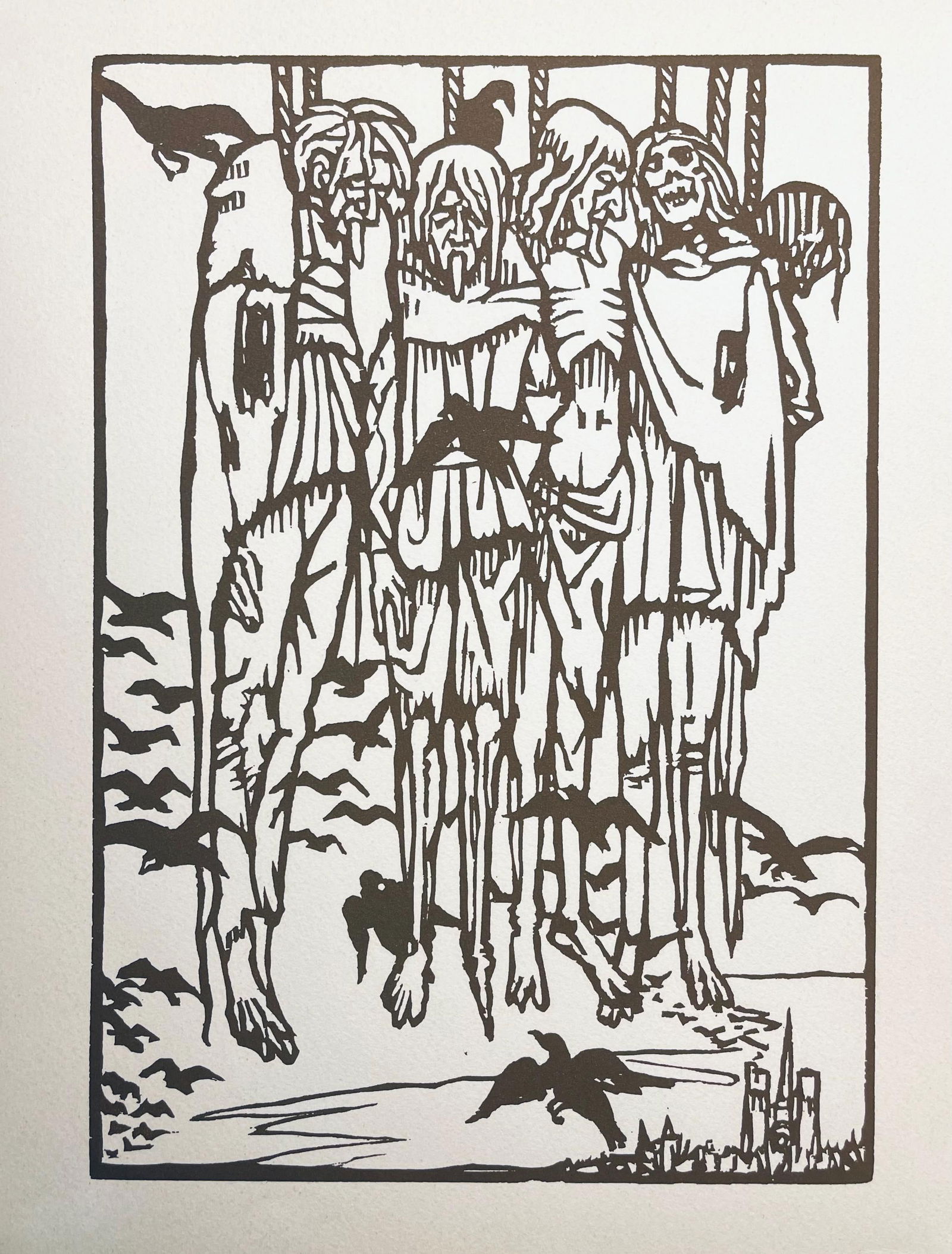 Woodcut - mile Bernard - Composition - loge de mile Bernard - 6