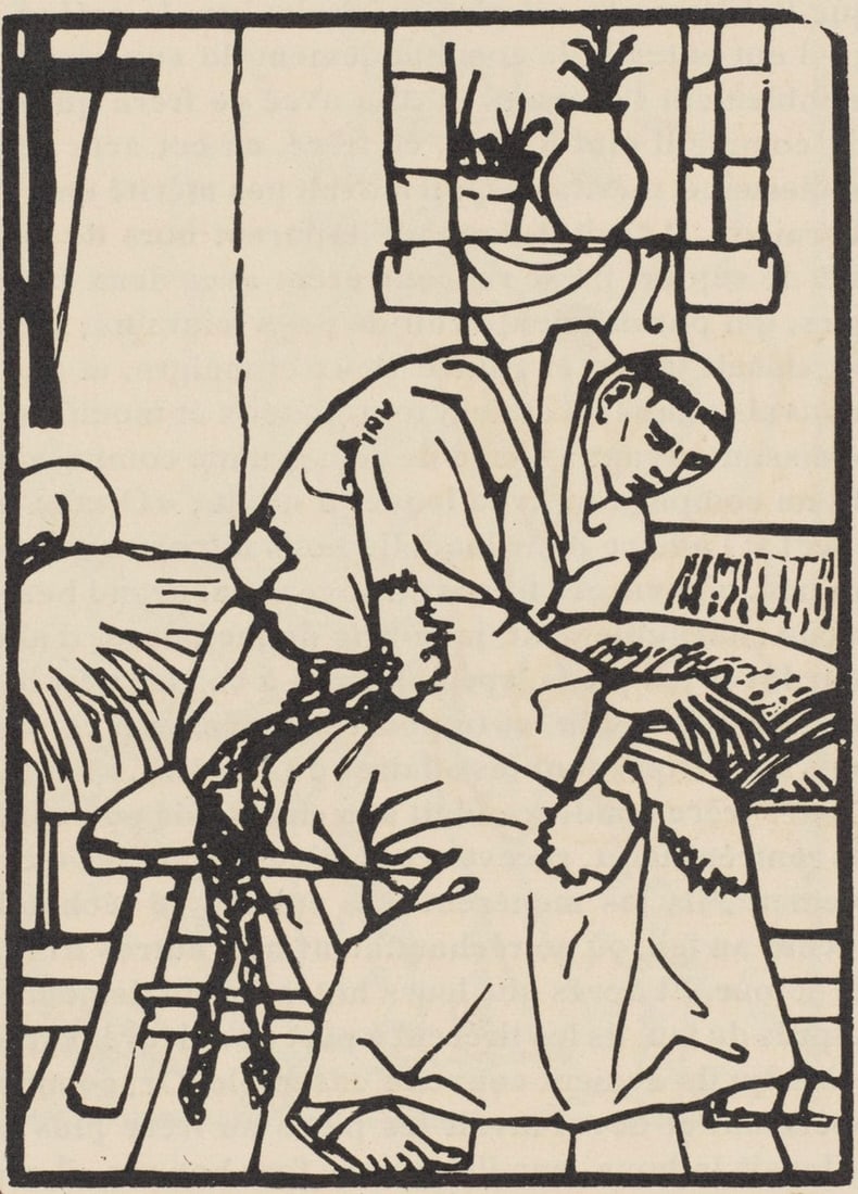 Woodcut - mile Bernard - Composition (Morane - No. 100) - Les Petites Fleurs de St. Franoise - 2