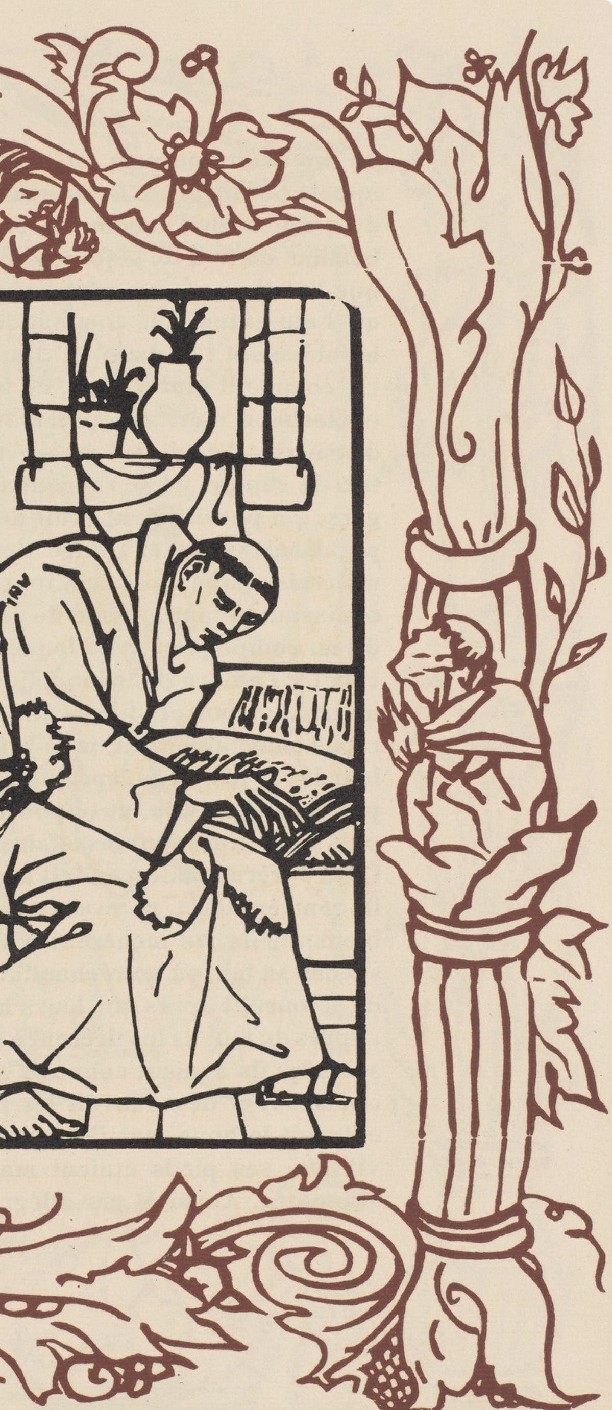 Woodcut - mile Bernard - Composition (Morane - No. 100) - Les Petites Fleurs de St. Franoise - 6