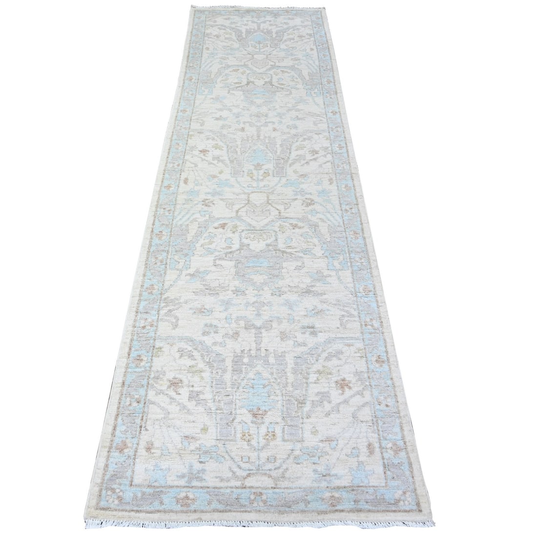 Rug 2'8"x9'6" White Pure Wool White Wash Peshawar Hand knotted Runner: Rug 2'8"x9'6" White Pure Wool White Wash Peshawar Hand knotted Runner This listing features Rug 2'8"x9'6" White Pure Wool White Wash Peshawar Hand knotted Runner. Item specifics are provided below. It