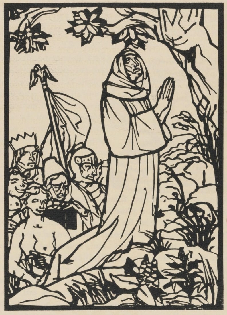 Woodcut - mile Bernard - Composition (Morane - No. 100) - Les Petites Fleurs de St. Franoise - 2