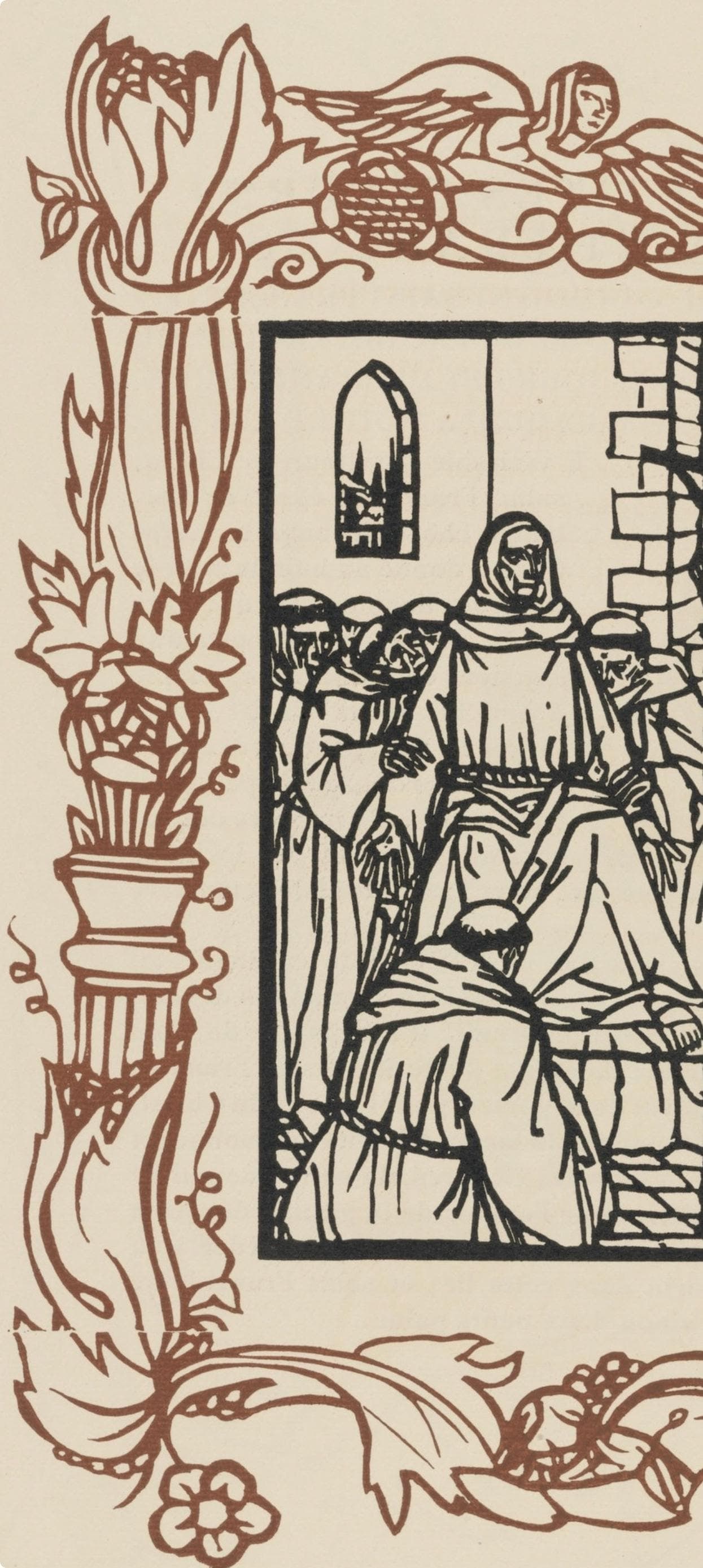 Woodcut - mile Bernard - Composition (Morane - No. 100) - Les Petites Fleurs de St. Franoise - 4