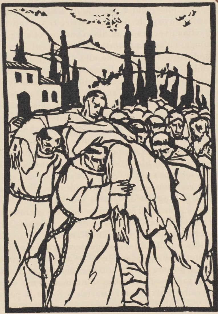 Woodcut - mile Bernard - Composition (Morane - No. 100) - Les Petites Fleurs de St. Franoise - 2