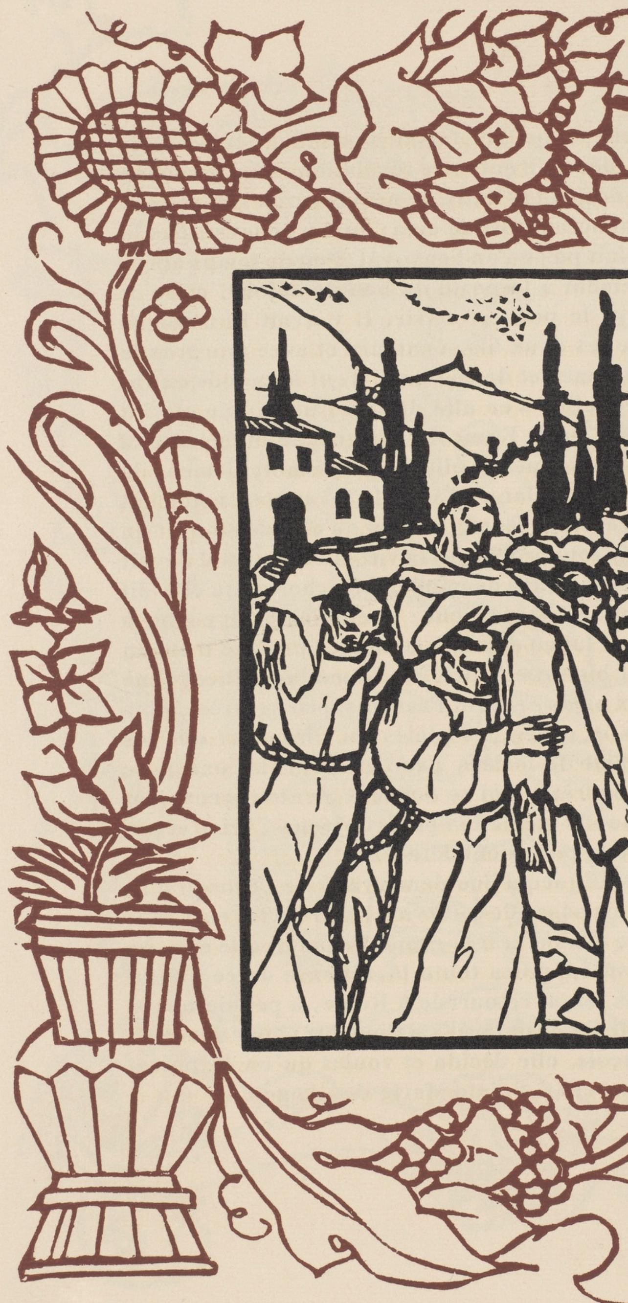 Woodcut - mile Bernard - Composition (Morane - No. 100) - Les Petites Fleurs de St. Franoise - 5