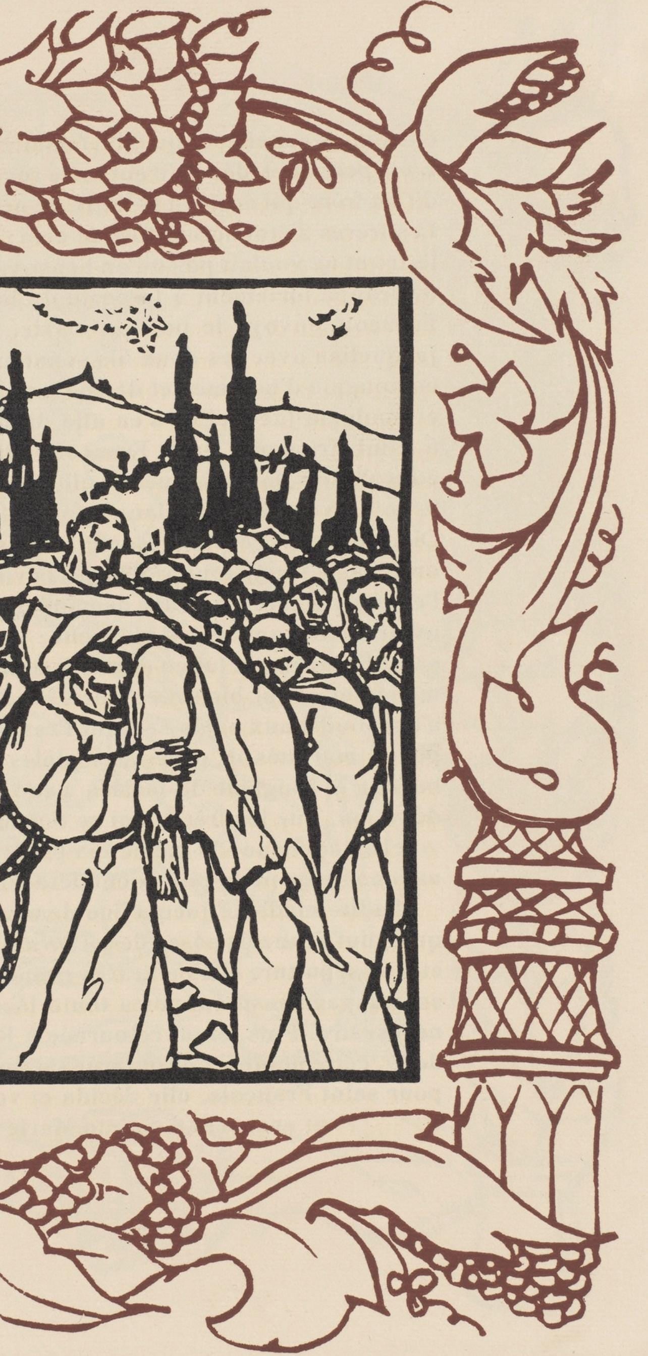 Woodcut - mile Bernard - Composition (Morane - No. 100) - Les Petites Fleurs de St. Franoise - 6