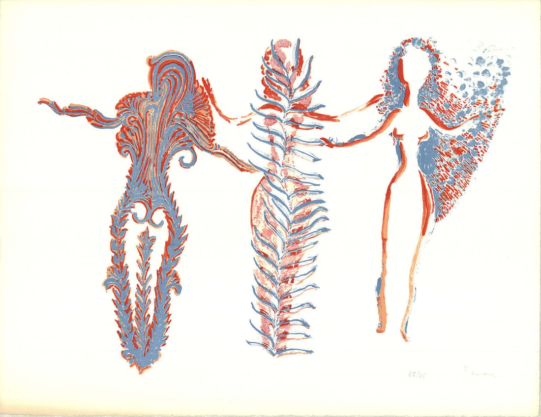 Contemporary APEL-LES FENOSA tres Dones SIGNED 19.75" x 25.5" Lithograph 1975 (1 of 4)