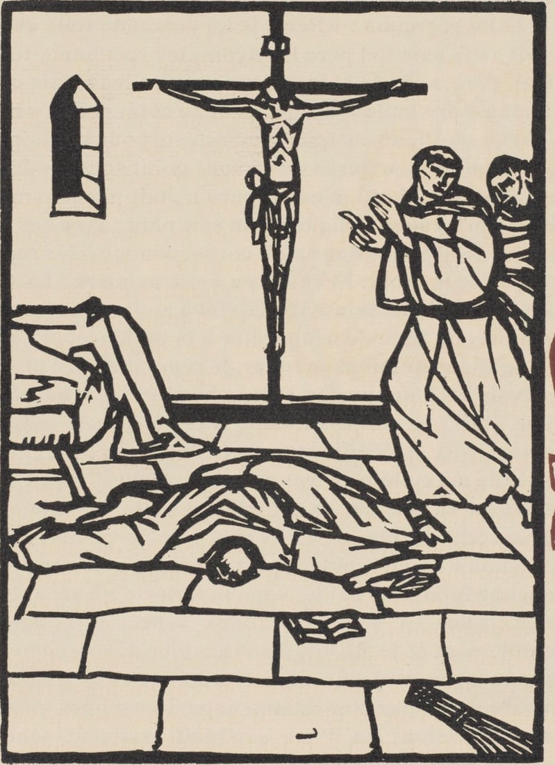 Woodcut - mile Bernard - Composition (Morane - No. 100) - Les Petites Fleurs de St. Franoise - 2