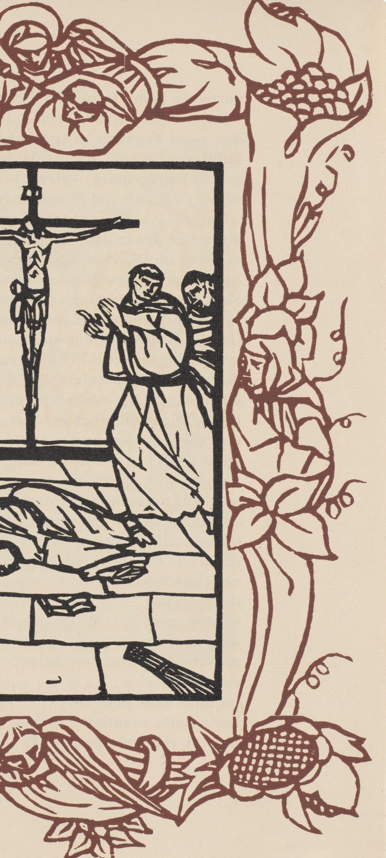 Woodcut - mile Bernard - Composition (Morane - No. 100) - Les Petites Fleurs de St. Franoise - 6