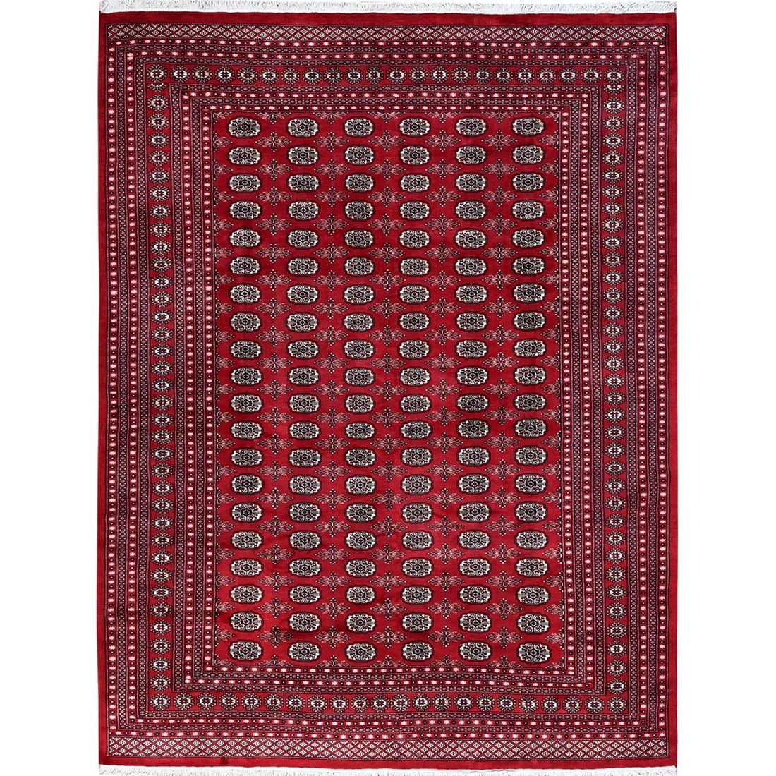 Rug 9'x11'9" Ruby Red Princess Bokara Hand Knotted Soft Wool (1 of 12)