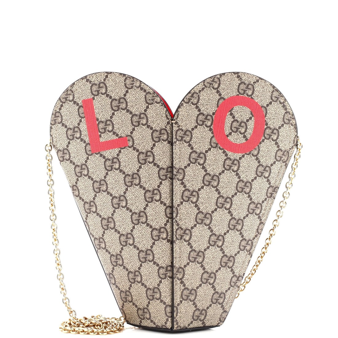 Small Gucci Valentine's Day Chain Heart Bag Printed GG Coated Canvas: Small Gucci Valentine's Day Chain Heart Bag Printed GG Coated Canvas This listing features Small Gucci Valentine's Day Chain Heart Bag Printed GG Coated Canvas. Item specifics are provided below. Item