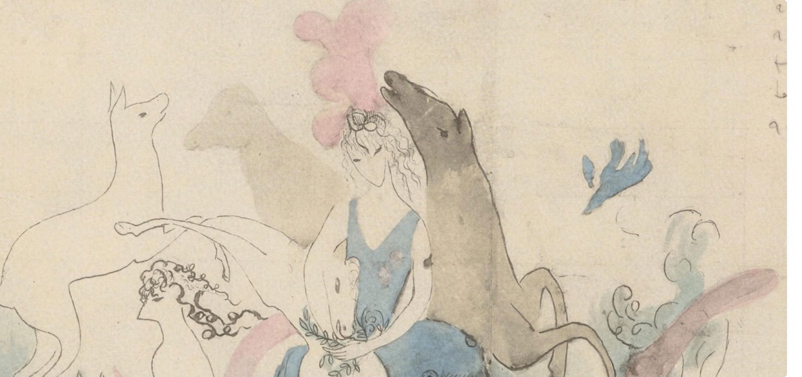 Lithograph - Marie Laurencin - Composition - Les Biches - 2