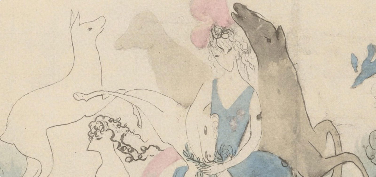 Lithograph - Marie Laurencin - Composition - Les Biches - 5