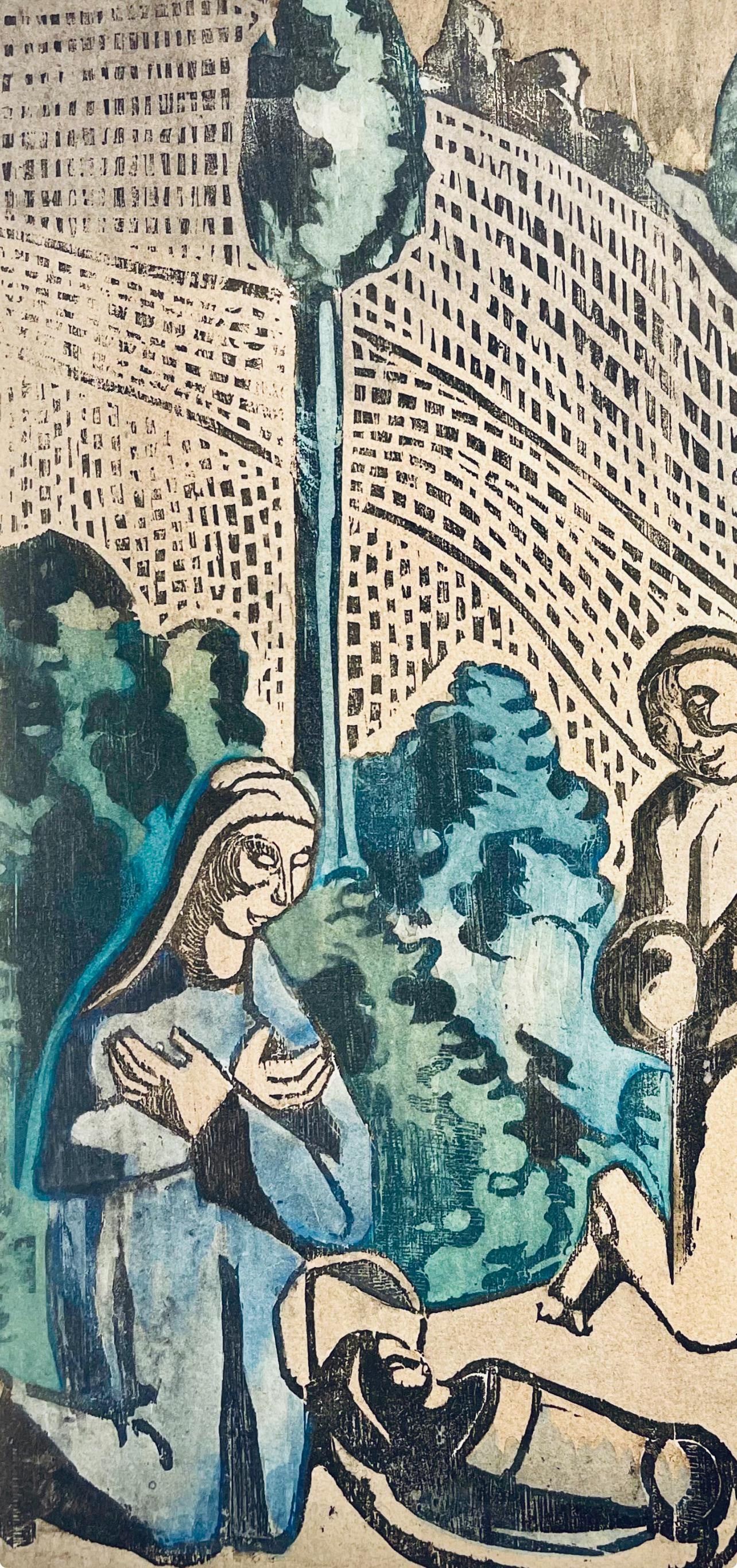 Woodcut - mile Bernard - Composition - loge de mile Bernard - 4