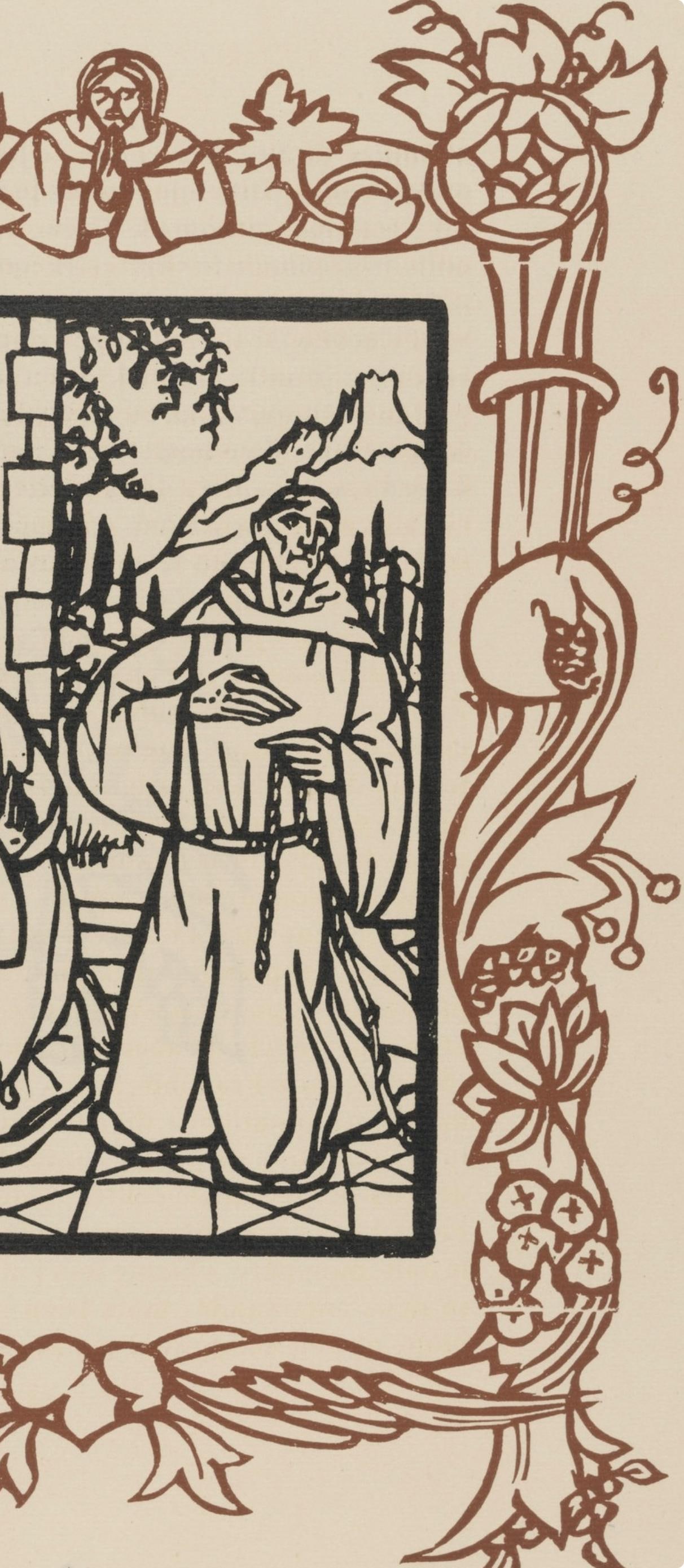Woodcut - mile Bernard - Composition (Morane - No. 100) - Les Petites Fleurs de St. Franoise - 6