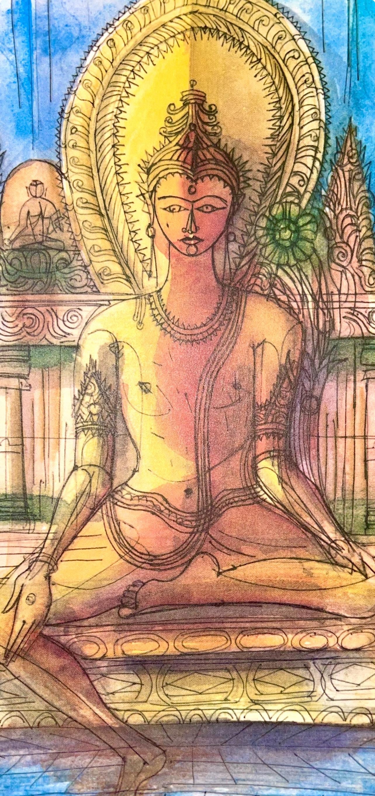 Lithograph - Jean Carzou - Composition - Ce Panorama du Bouddhisme - 2