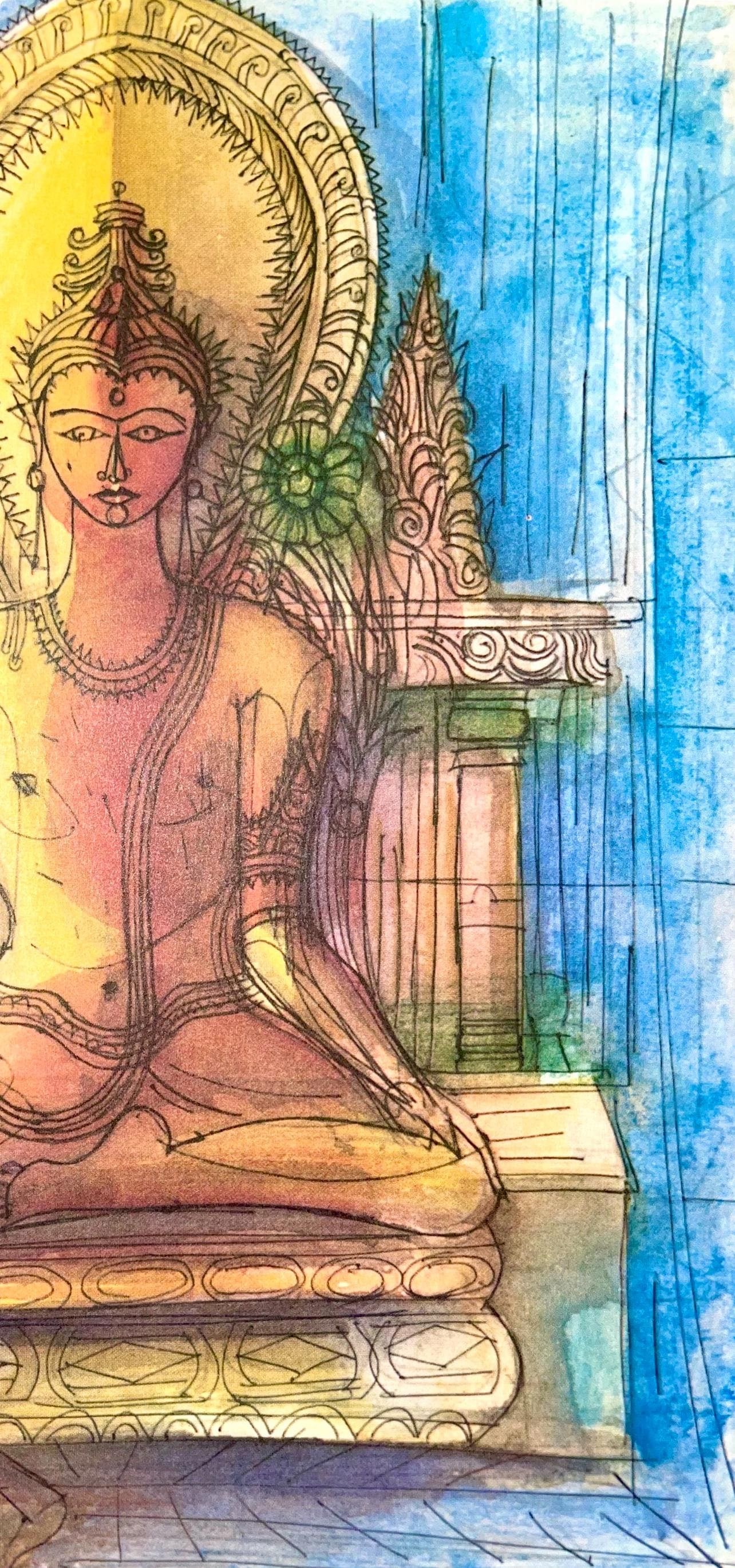 Lithograph - Jean Carzou - Composition - Ce Panorama du Bouddhisme - 4