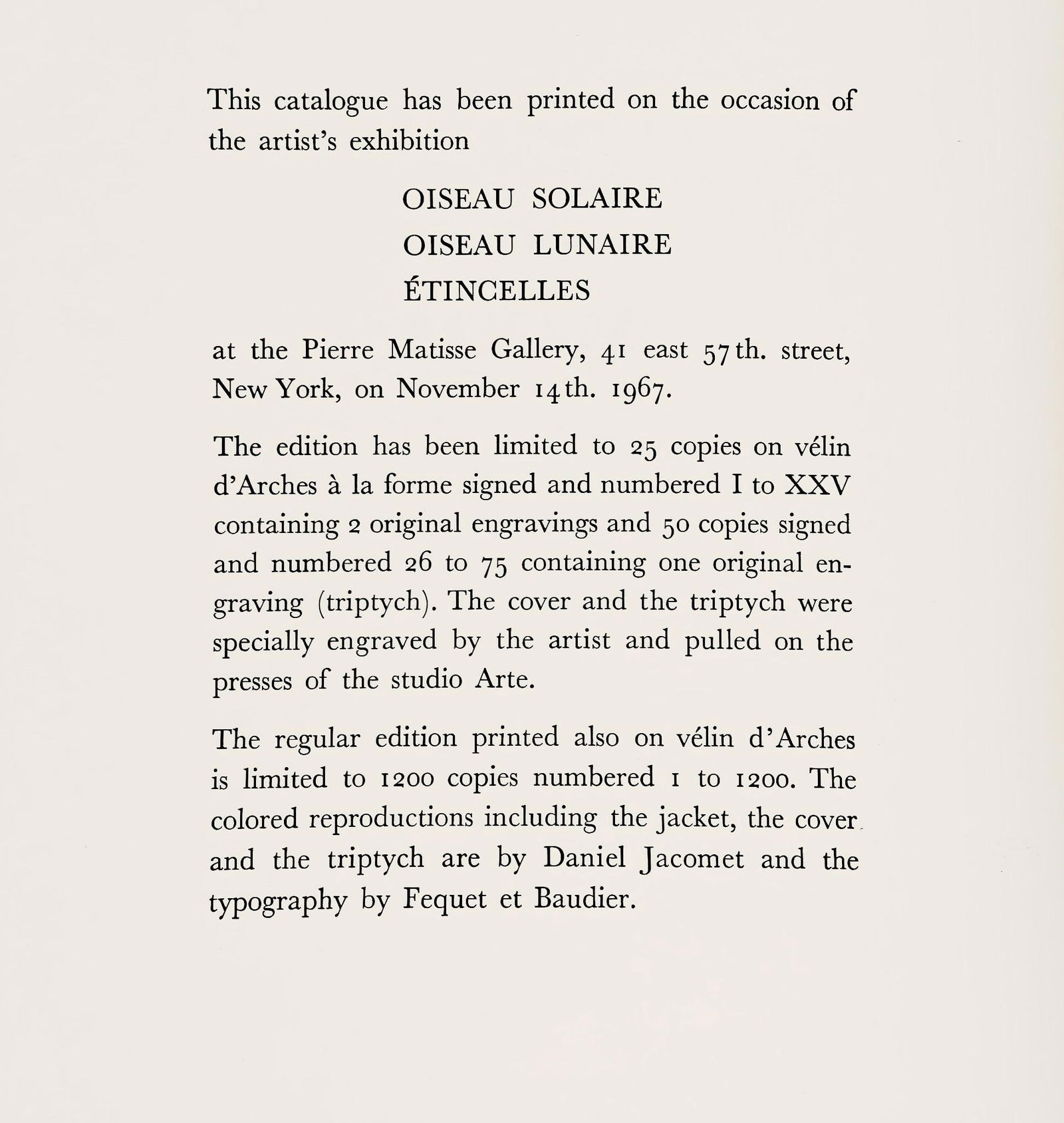 Lithograph - Joan Mir - L'Oiseau solaire - L'Oiseau lunaire - tincelles (Cramer 117; Dupin 447-48) - 7