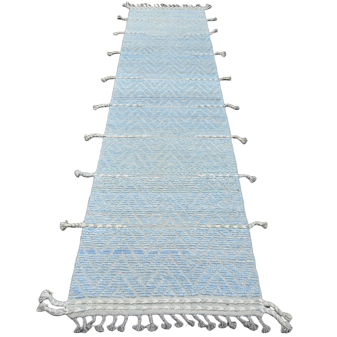 Rug 2'6"x10'5" Blue Soft Wool Moroccan Weave Hand Knotted Runner Oriental: Rug 2'6"x10'5" Blue Soft Wool Moroccan Weave Hand Knotted Runner Oriental This listing features Rug 2'6"x10'5" Blue Soft Wool Moroccan Weave Hand Knotted Runner Oriental. Item specifics are provided b