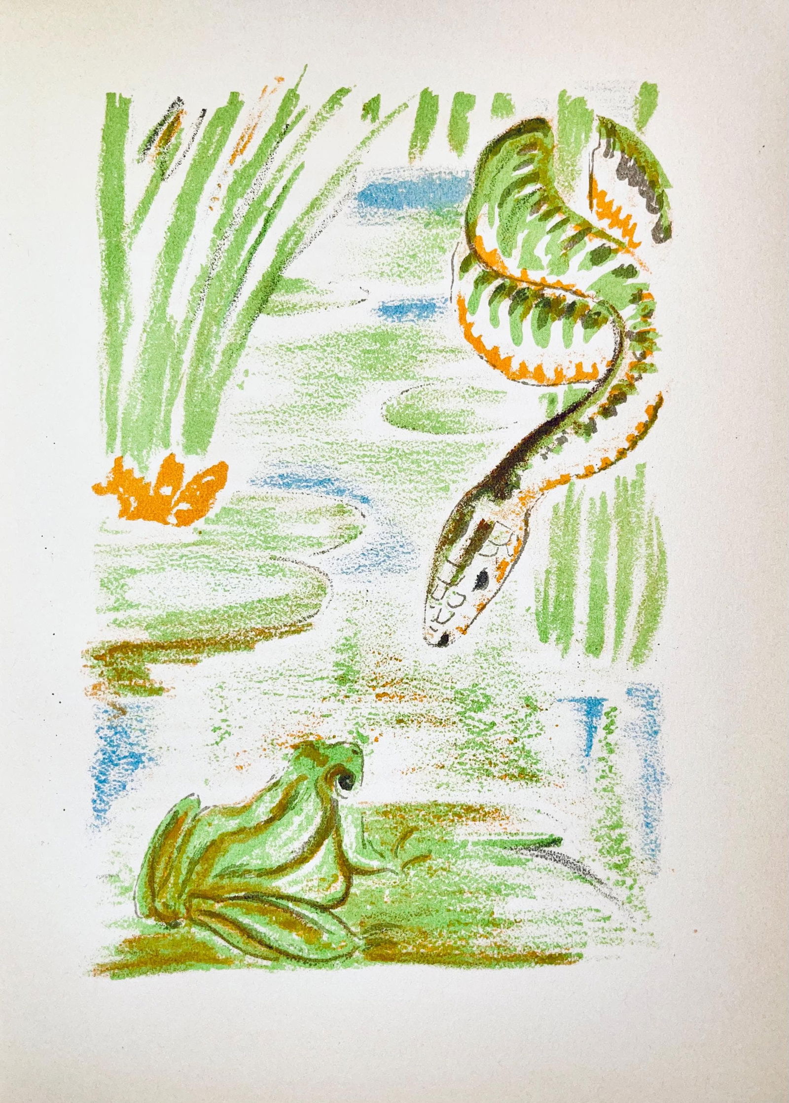 Lithograph - Maurice Mourlot - Composition - de Goupil a Margot - Histoires De Btes - 5