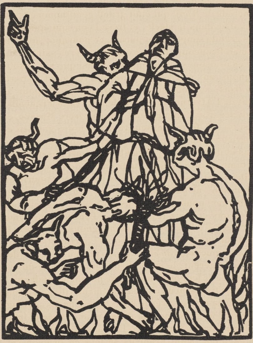 Woodcut - mile Bernard - Composition (Morane - No. 100) - Les Petites Fleurs de St. Franoise - 2