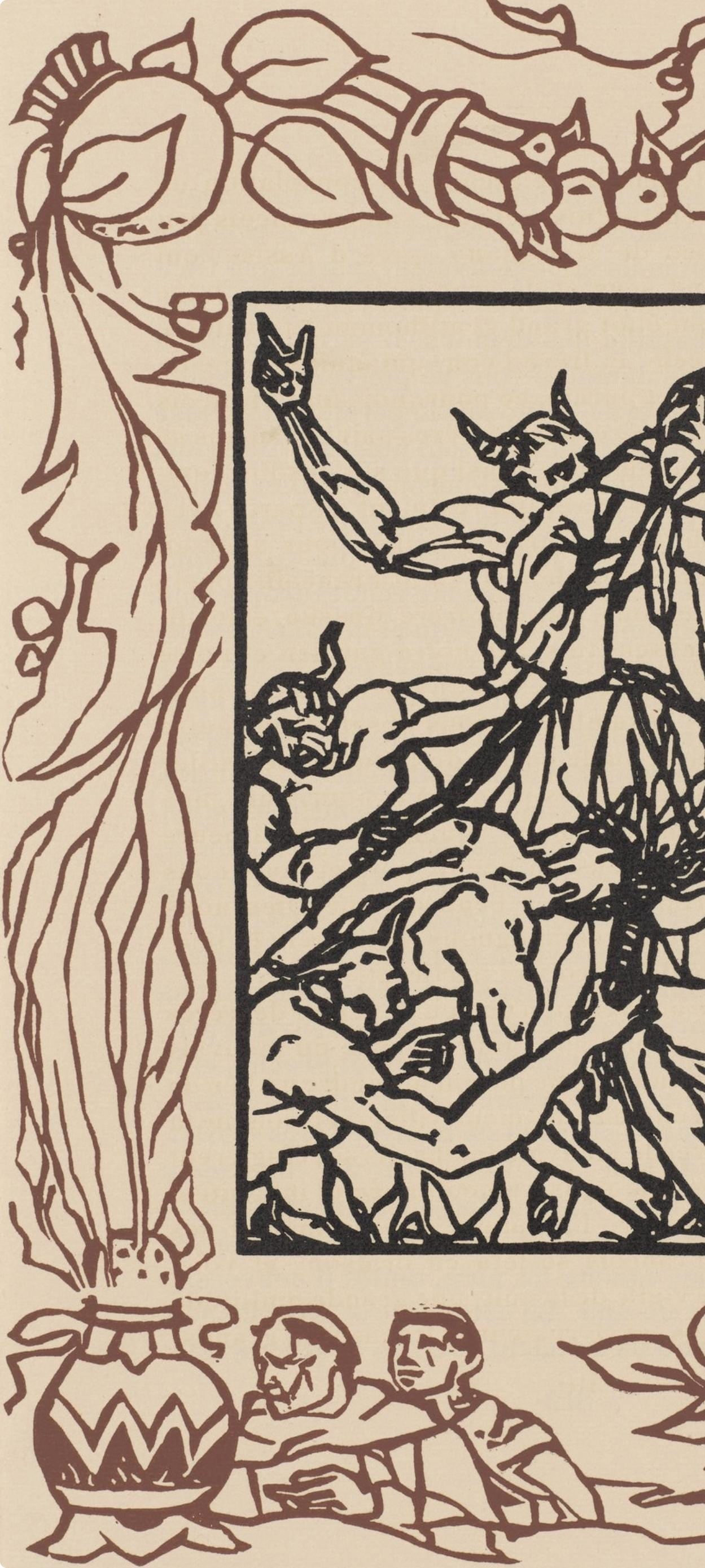 Woodcut - mile Bernard - Composition (Morane - No. 100) - Les Petites Fleurs de St. Franoise - 5