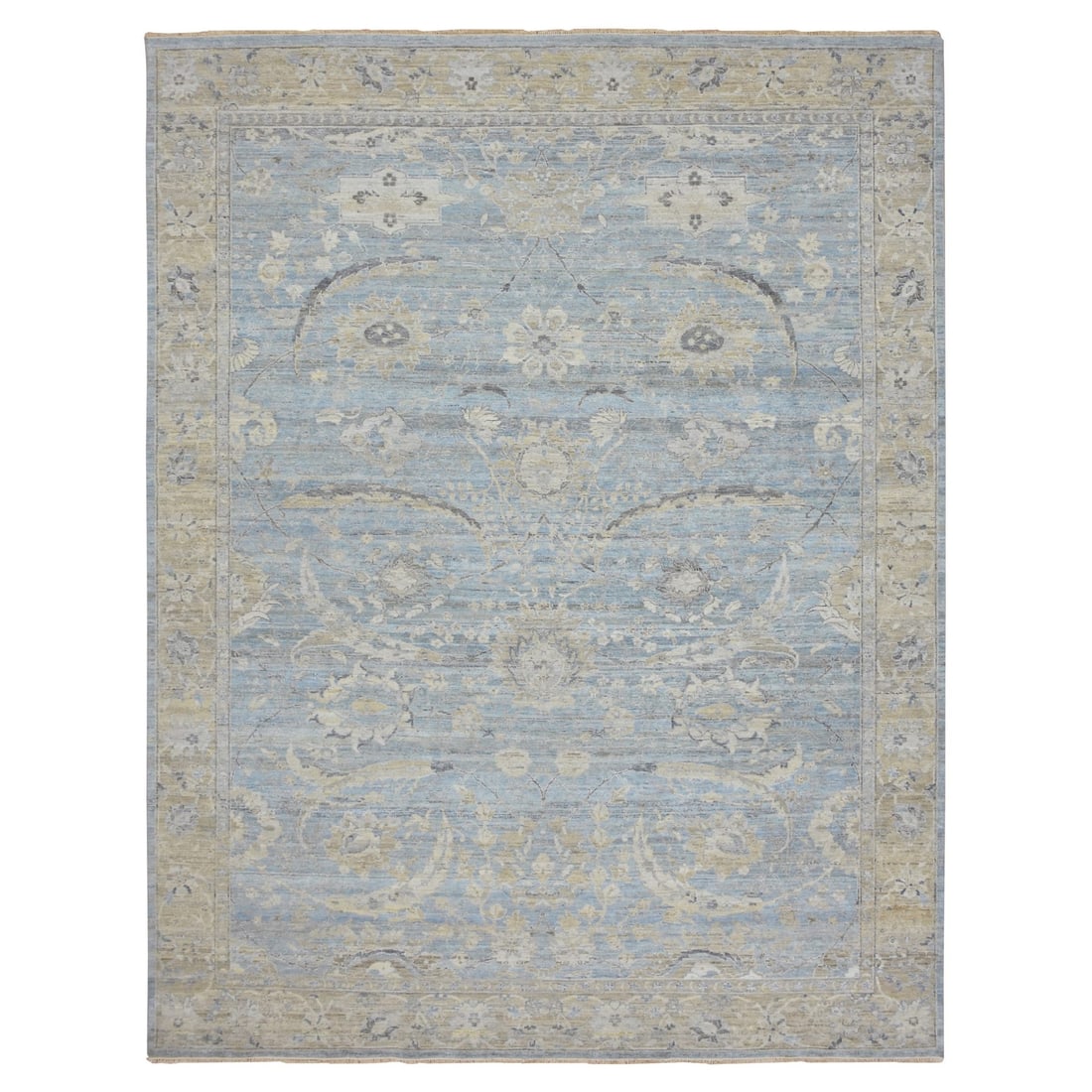 Rug 9'2"x11'7" Blue Antiqued Zeigler Mahal Hand Knotted 100% Wool: Rug 9'2"x11'7" Blue Antiqued Zeigler Mahal Hand Knotted 100% Wool This listing features Rug 9'2"x11'7" Blue Antiqued Zeigler Mahal Hand Knotted 100% Wool. Item specifics are provided below. Item