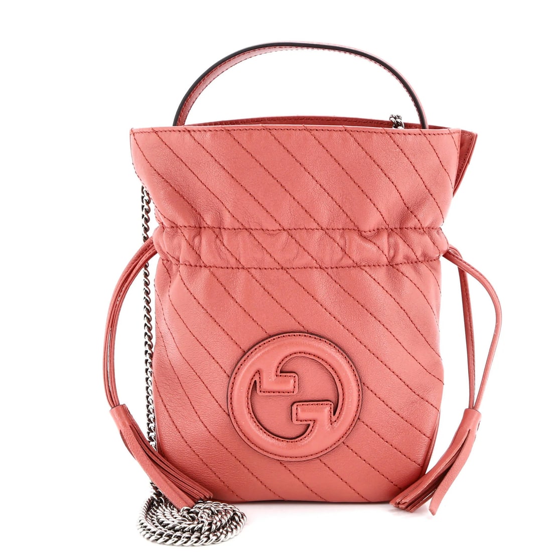 Mini Gucci Blondie NM Bucket Bag Diagonal Quilted Leather: Mini Gucci Blondie NM Bucket Bag Diagonal Quilted Leather This listing features Mini Gucci Blondie NM Bucket Bag Diagonal Quilted Leather. Item specifics are provided below. Item Specifics: Brand:
