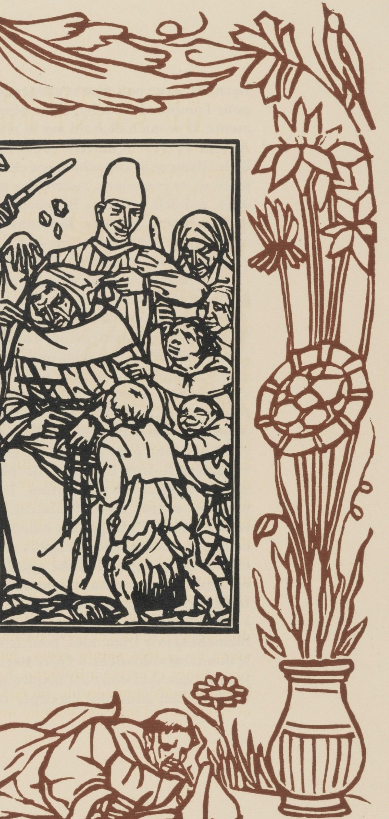 Woodcut - mile Bernard - Composition (Morane - No. 100) - Les Petites Fleurs de St. Franoise - 6