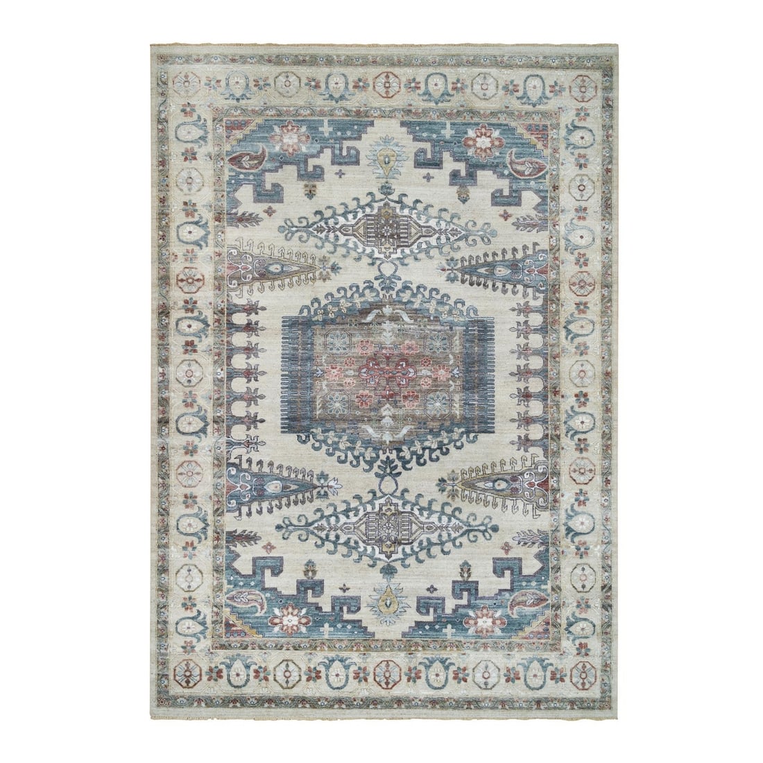 Rug 9'10"x13'10" Ivory Reimagined Viss Design Wool Hand Knotted: Rug 9'10"x13'10" Ivory Reimagined Viss Design Wool Hand Knotted This listing features Rug 9'10"x13'10" Ivory Reimagined Viss Design Wool Hand Knotted. Item specifics are provided below. Item